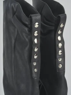 Stivali tacco 4cm pelle nero