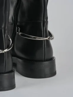 Stivali tacco 2cm pelle nero