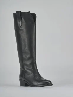 Stivali tacco 4cm pelle nero