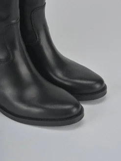 Stivali tacco 2cm pelle nero