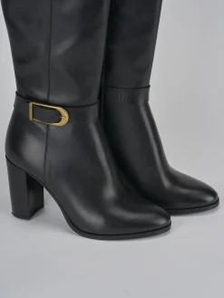 Stivali tacco 8cm pelle nero