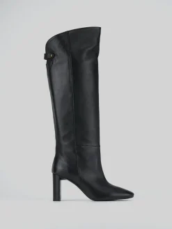 Stivali tacco 8cm pelle nero