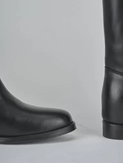 Stivali tacco 2cm pelle nero