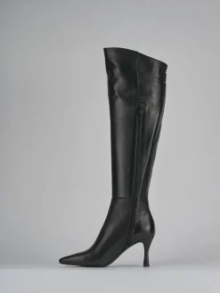 Stivali tacco 5cm pelle nero