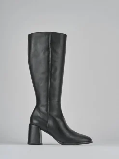 Stivali tacco 7cm pelle nero