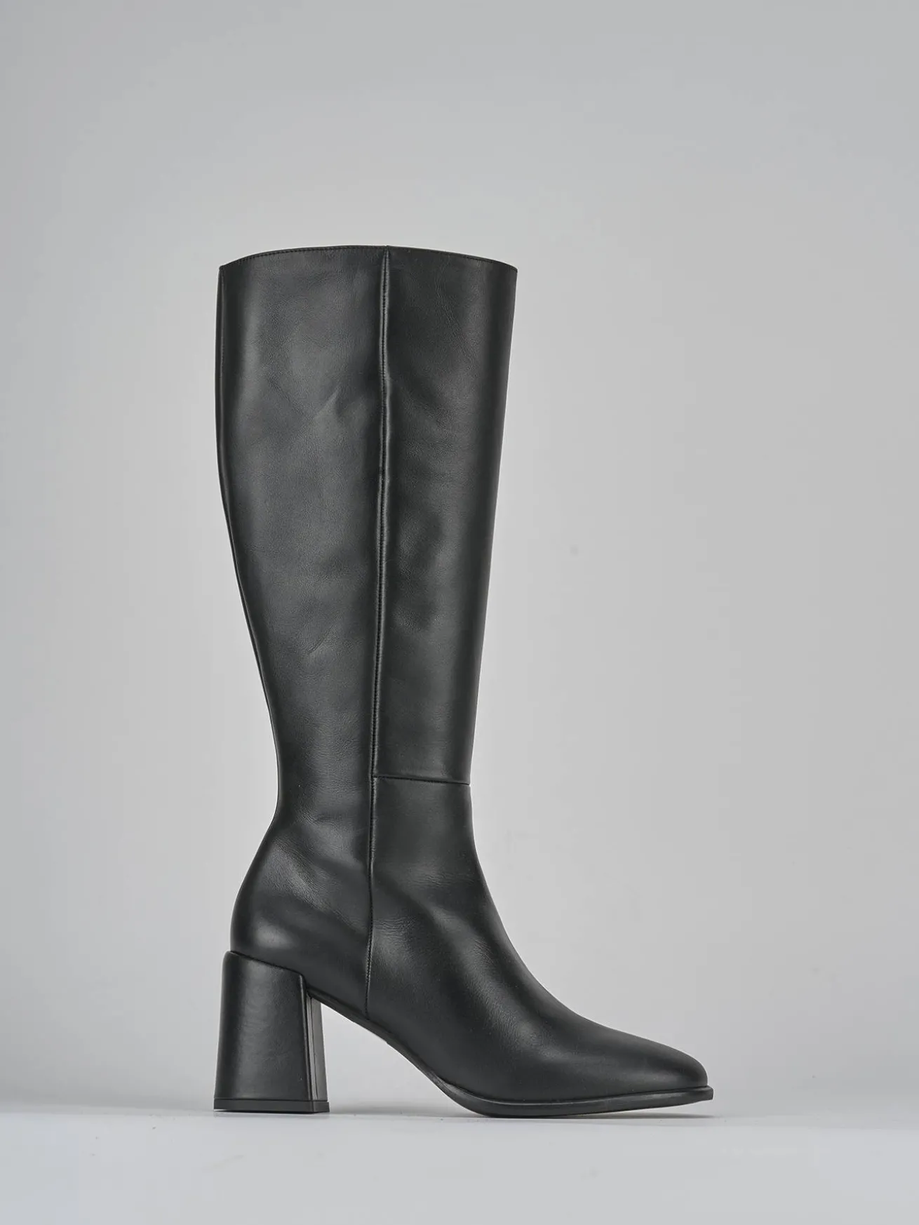 Stivali tacco 7cm pelle nero