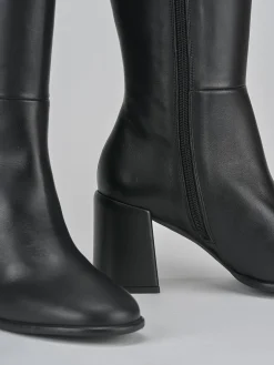 Stivali tacco 7cm pelle nero