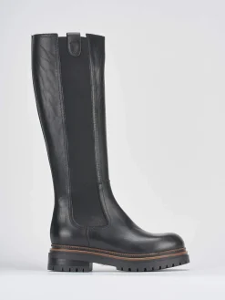 Stivali tacco 2cm pelle nero