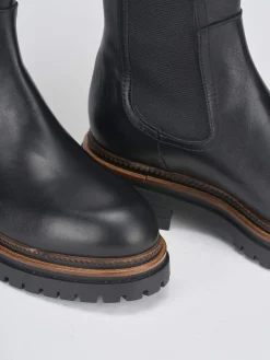 Stivali tacco 2cm pelle nero