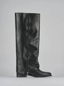 Stivali tacco 2cm pelle nero