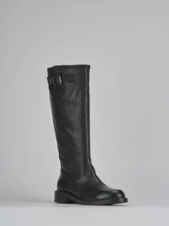 Stivali tacco 2cm pelle nero