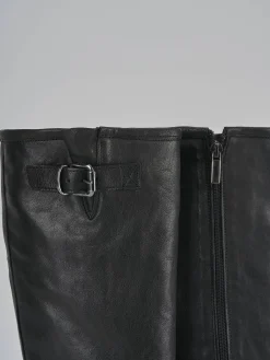 Stivali tacco 2cm pelle nero