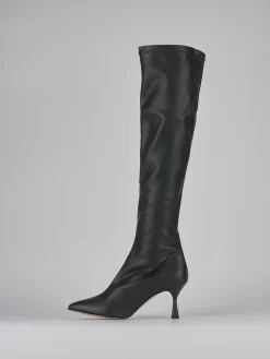 Stivali tacco 7cm pelle nero