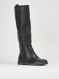 Stivali tacco 1cm pelle nero