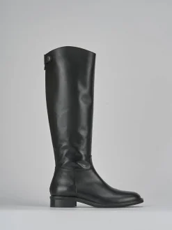 Stivali tacco 3cm pelle nero