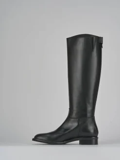 Stivali tacco 3cm pelle nero