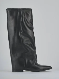 Stivali tacco 2cm pelle nero