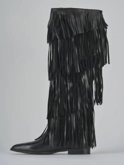 Stivali tacco 2cm pelle nero