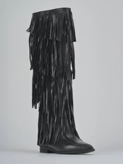 Stivali tacco 2cm pelle nero