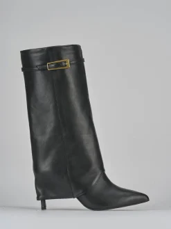 Stivali tacco 9cm pelle nero