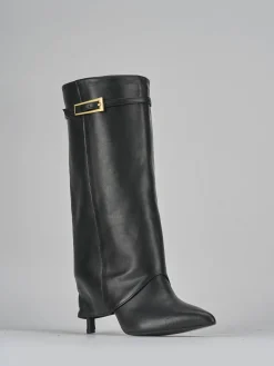 Stivali tacco 9cm pelle nero