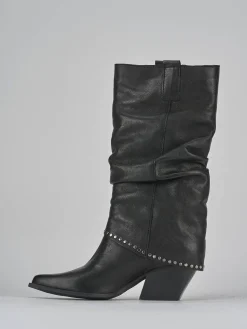 Stivali tacco 8cm pelle nero