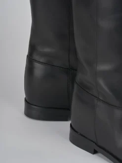 Stivali tacco 2cm pelle nero