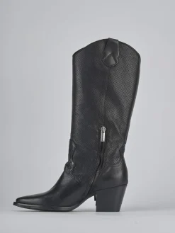 Stivali tacco 6cm pelle nero