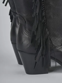 Stivali tacco 6cm pelle nero