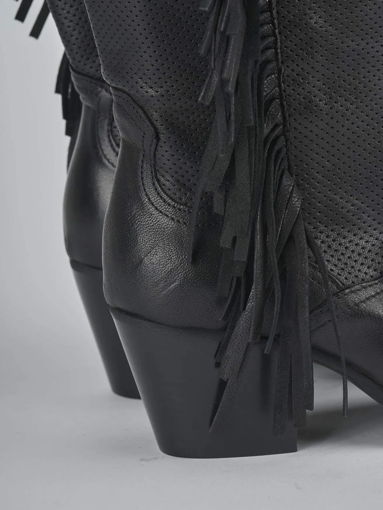 Stivali tacco 6cm pelle nero