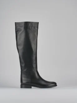 Stivali tacco 2cm pelle nero