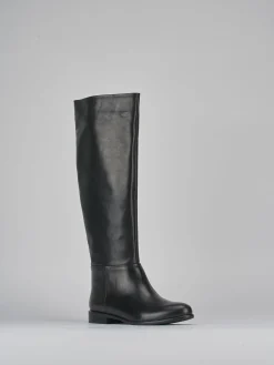 Stivali tacco 2cm pelle nero