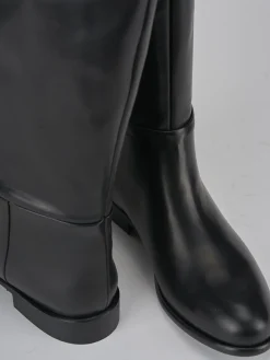 Stivali tacco 2cm pelle nero