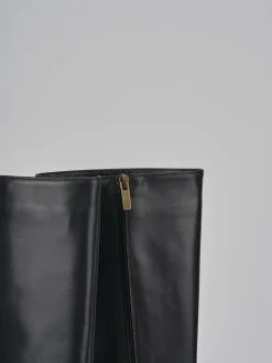 Stivali tacco 2cm pelle nero