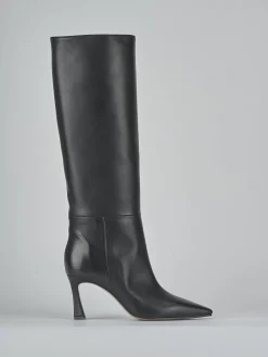 Stivali tacco 8cm pelle nero