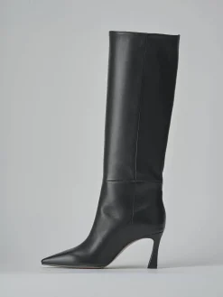 Stivali tacco 8cm pelle nero