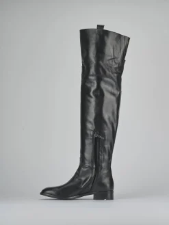 Stivali tacco 3cm pelle nero