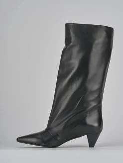 Stivali tacco 5cm pelle nero