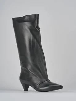 Stivali tacco 5cm pelle nero