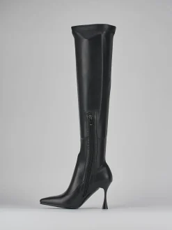 Stivali tacco 8cm pelle nero