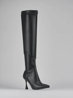 Stivali tacco 8cm pelle nero