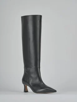 Stivali tacco 6cm pelle nero