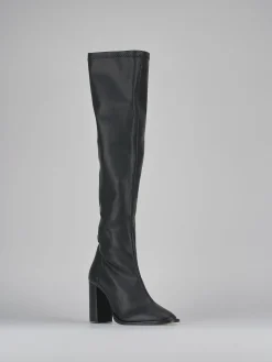 Stivali tacco 8cm pelle nero