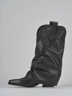 Stivali tacco 5cm pelle nero