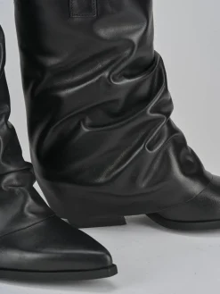 Stivali tacco 5cm pelle nero