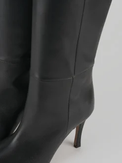 Stivali tacco 9cm pelle nero