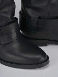 Stivali tacco 2cm pelle nero