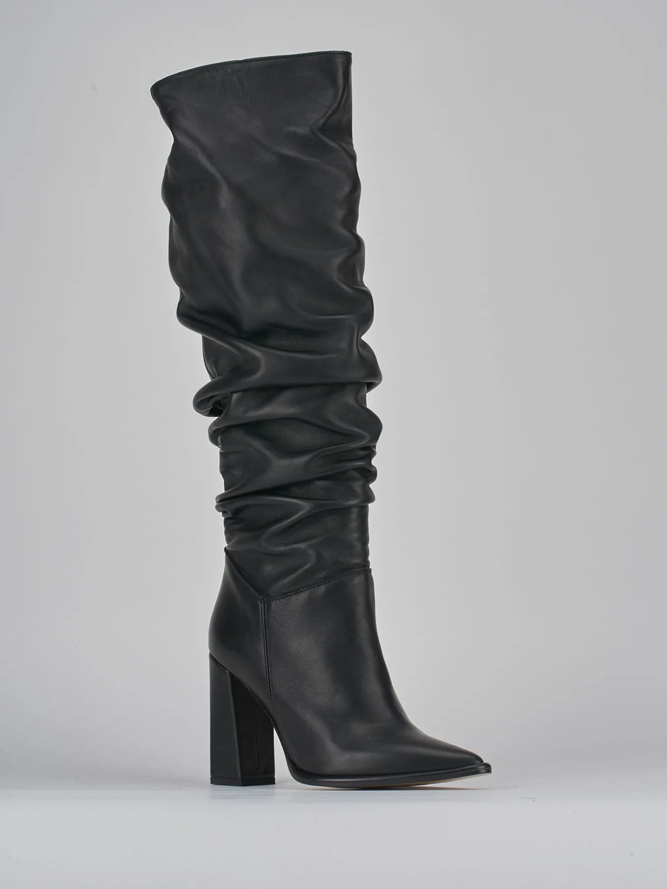 Stivali tacco 9cm pelle nero