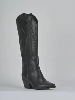 Stivali tacco 6cm pelle nero