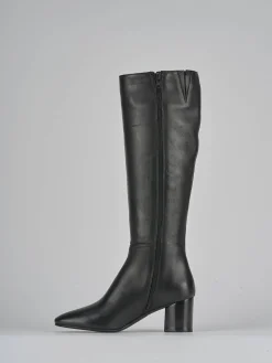 Stivali tacco 5cm pelle nero